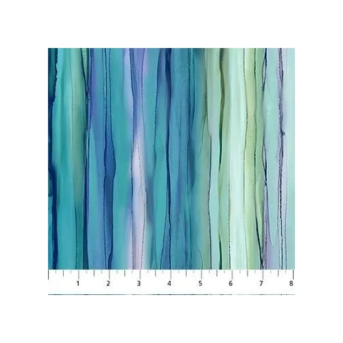 Fabric Remnant- Whale Song Stripe Blue 84cm