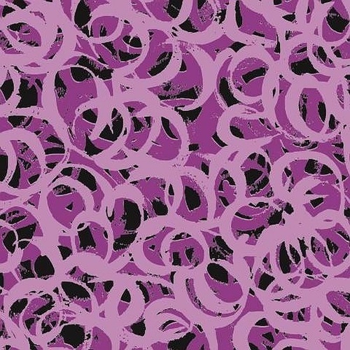 Fabric 2nd - Aboriginal Art Bush Medicine X - Purple Per Metre