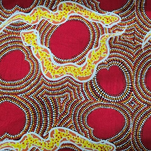 Fabric 2nd - Aboriginal Art Snake and Water Dreaming Per Metre
