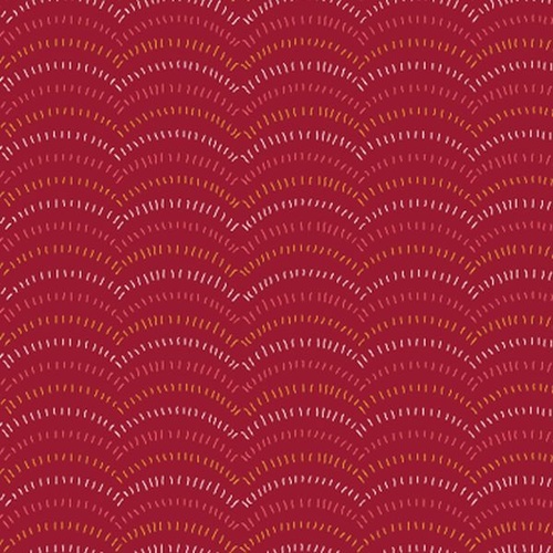 Fabric 2nd - Aboriginal Art Kangaroo Fan Red Per Metre