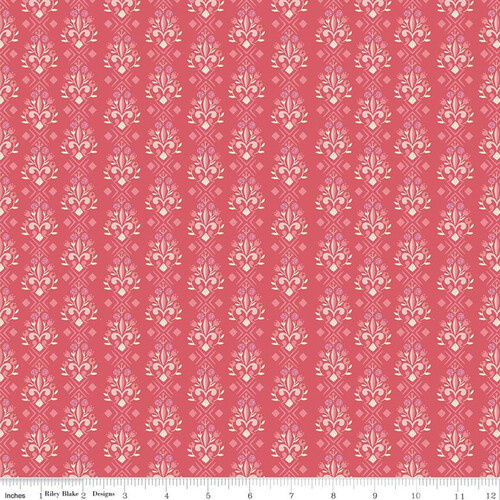 $6.95/Metre -Beauty & the Beast Fleur Dark Pink C9535