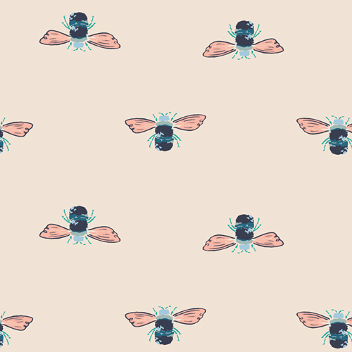 $6.95/Metre -Little Forester Fusion Bees Bamble 2208