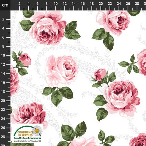 Super Sale Stof Gigi Roses Scattered 4501 732
