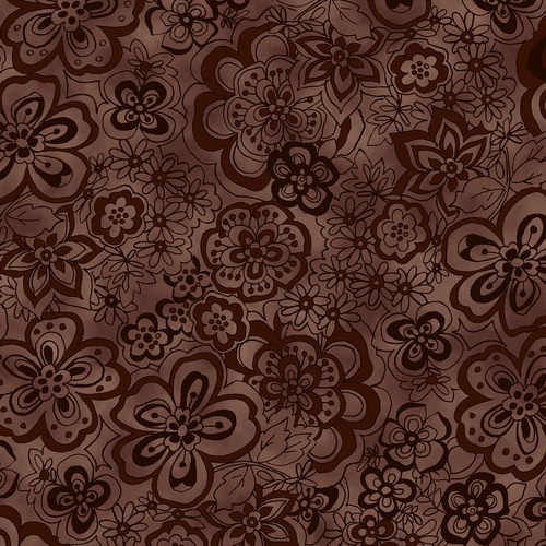 Super Sale Floral Wideback Backing 108" Wide Chocolate BQ6939