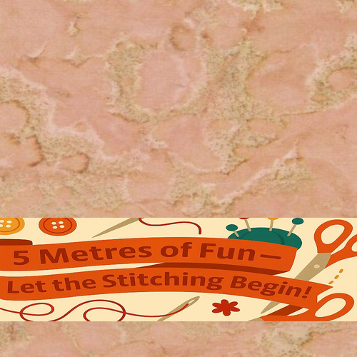 Super Sale - 5 Metres - Sew Much for Less! - Dewdrops Metallic Pastel Peach