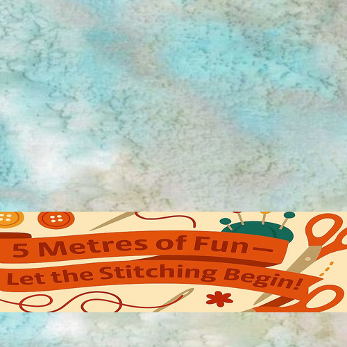 Super Sale - 5 Metres - Sew Much for Less! - Dewdrops Metallic Pastel Blue