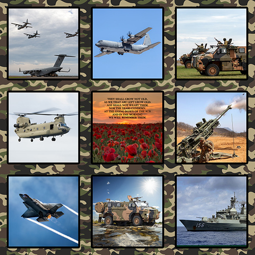 Respect ANZAC We Will Remember Them 44" Blocks Panel 4102C