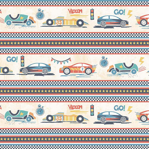 Super Sale Michael Miller Fast Lane Racing Cars Stripe 4050/778M
