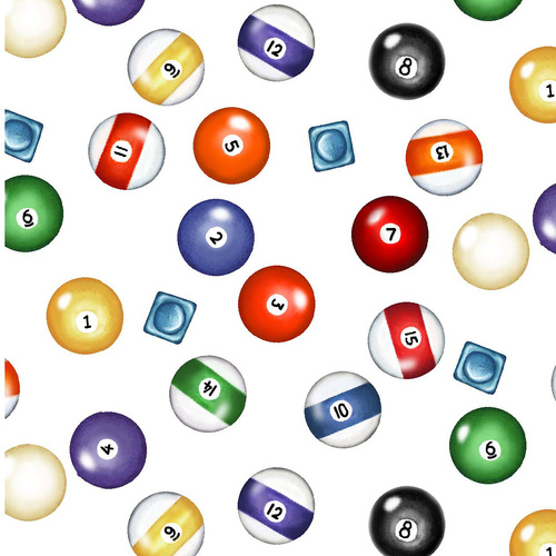 Super Sale Michael Miller Billiard Balls White 3041/11555W