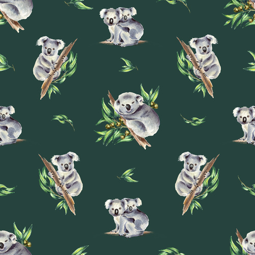 Super Sale Aussie Allovers Koalas Green 4028A 