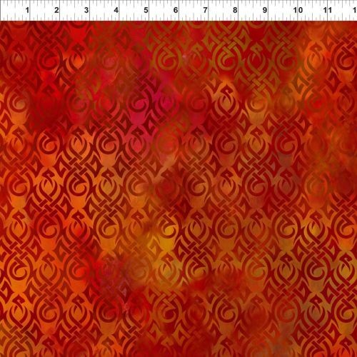 Fabric Remnant-Dragons Digital Celtic Flames Orange 41cm