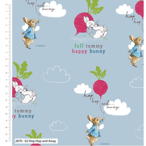Fabric Remnant- Licensed Peter Rabbit Homegrown 96cm