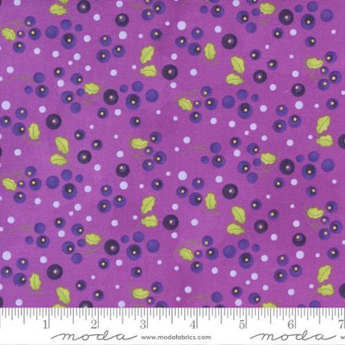 Fabric Remnant- Moda Pansy's Posies Circle Spray Ditty Plum 85cm