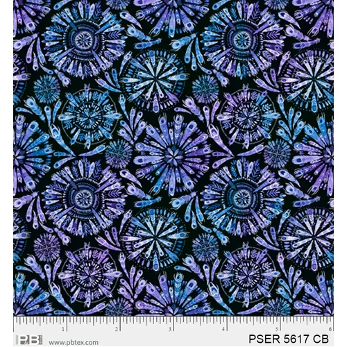 Fabric Remnant-Peacock Serenade Circular Floral Motifs 50cm