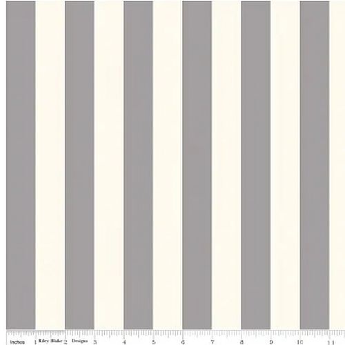 Fabric Remnant- 1" Le Creme Stripe Grey 88cm