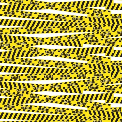 Fabric Remnant-  Heavy Machines Construction Caution Tape 58cm