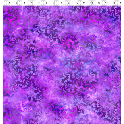 Fabric Remnant-  Elysian Tonal Bubbles Purple 56cm