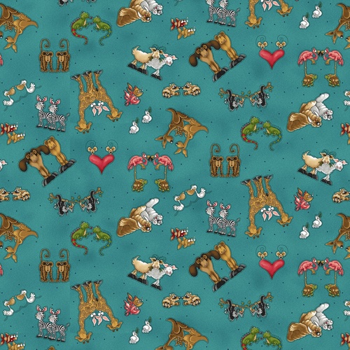 Two By Two Noah's Ark Tossed Animals Teal 1757-77