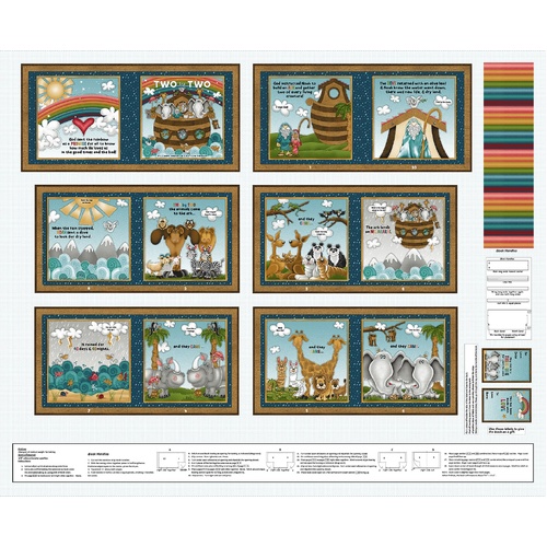 Two By Two Noah's Ark Animals Soft Book Panel 1761P-01 