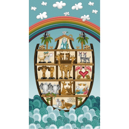 Two By Two Noah's Ark Animals 24" Panel 1762P-11 