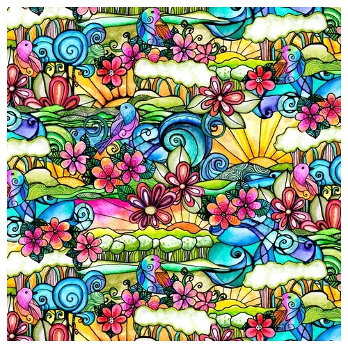 Super Sale Flower to the Sun Stained Glass Birds Multi PB5564MU