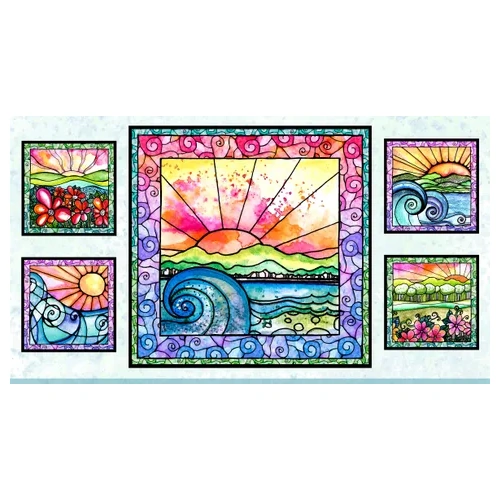 Super Sale Flower to the Sun Stained Glass Panel PB5561PA