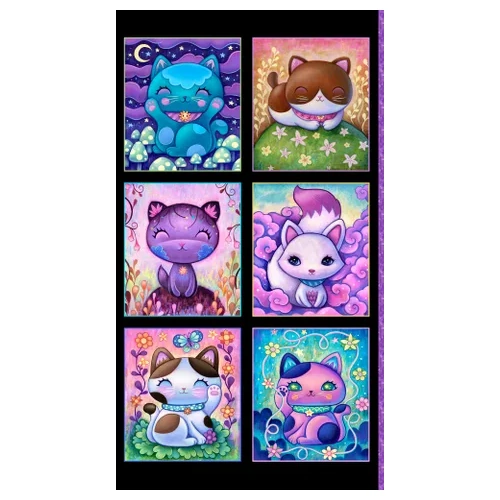 Super Sale  Crazy Kitties 24" Cat Panel PB5607PA