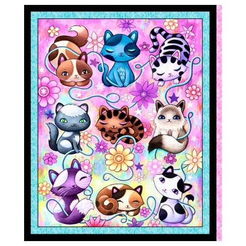 Super Sale  Crazy Kitties 36" Cat Panel PB5606PA