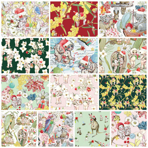 May Gibbs Christmas Blossom Sungglepot Fat Quarter Bundle