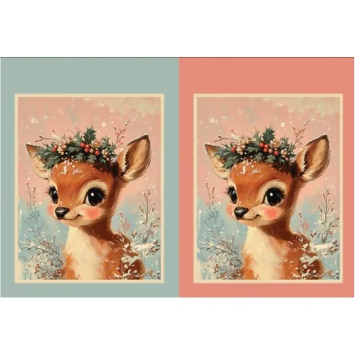 Santa's Symphony Christmas Baby Reindeer Sack Panel DV6951