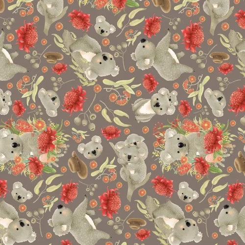 Jen Digital Art Koalas Joeys Australia Wildflowers DV6768