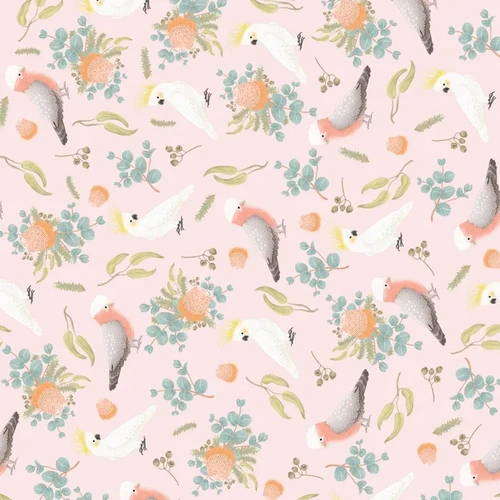 Jen Digital Art Cockatoos Galahs Australia Wildflowers DV6770