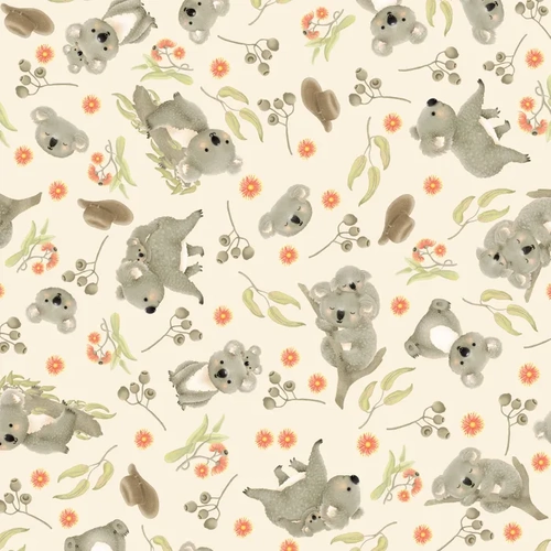 Jen Digital Art Koalas Joeys Australia Wildflowers DV6771