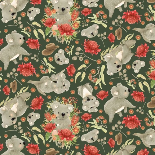 Jen Digital Art Christmas Koalas Joeys Wildflowers DV6960