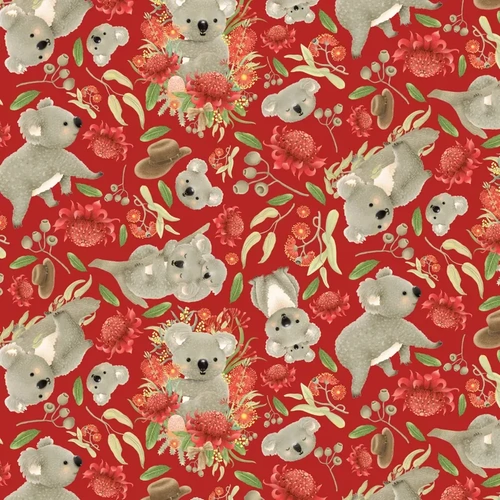Jen Digital Art Christmas Koalas Joeys Wildflowers DV6959