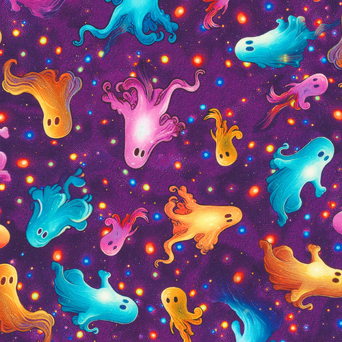 Bright Frights Spooky Ghosts Midnight Purple 23087-460