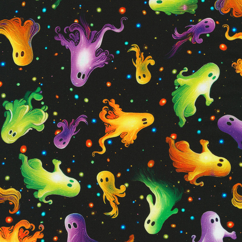 Bright Frights Spooky Ghosts Night Black 23087-438