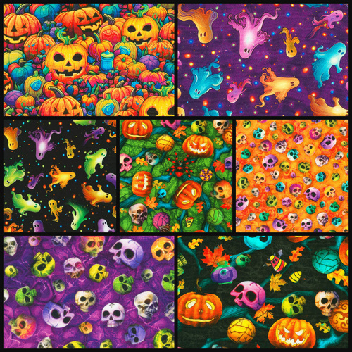 Bright Frights Novelty Spooky Halloween Fat Quarter Bundle