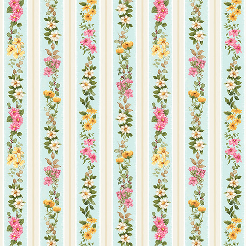 Henry Glass Young of the Year Floral Stripe 1657-11