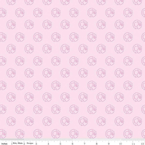 Fabric Remnant-Riley Blake Barbie™ Girl Logo  68cm