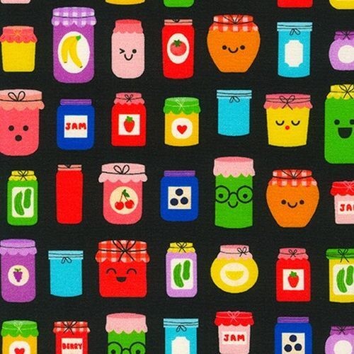 Fabric Remnant- Farm to Table Smiling Jam Jars 49cm