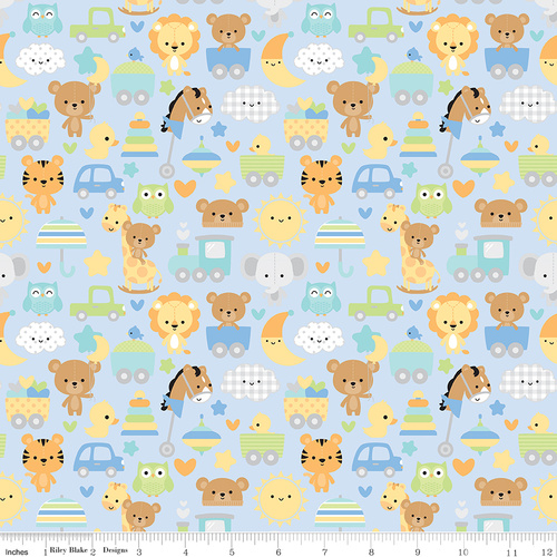 Fabric Remnant-Special Delivery Baby Animals 54cm