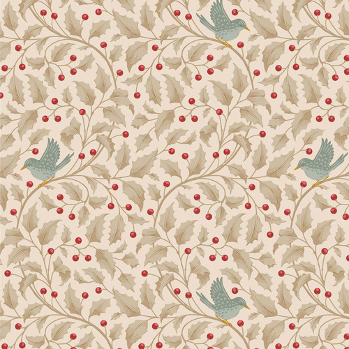 Tilda Merry Little Christmas Bird Holly Cream Clay 100636