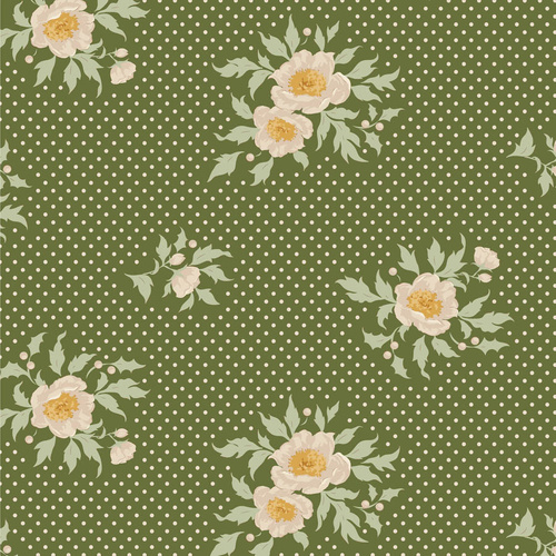 Tilda Merry Little Christmas Floral Joy Pine Green 100634