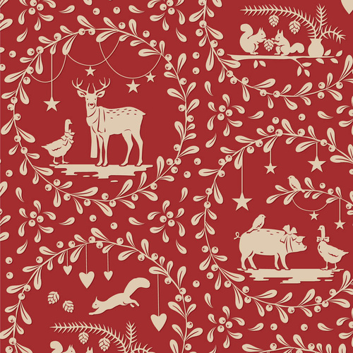 Tilda Merry Little Christmas Paperscenes Burgundy Red 100625