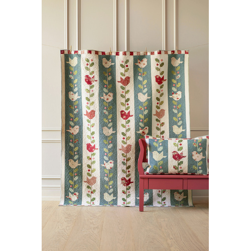 Tilda Merry Little Christmas Winter Birds Quilt Kit Petrol