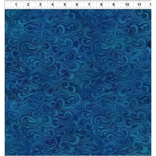 ITB Wonders of the Ocean Waves Swirl Dark Blue 10WO-2 
