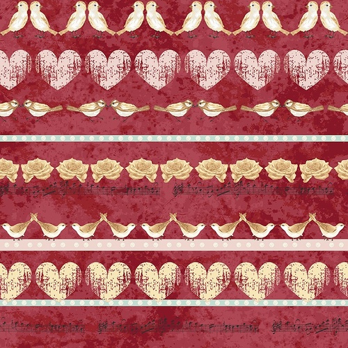 Super Sale Marsala Love Birds Hearts Stripe 4507 883