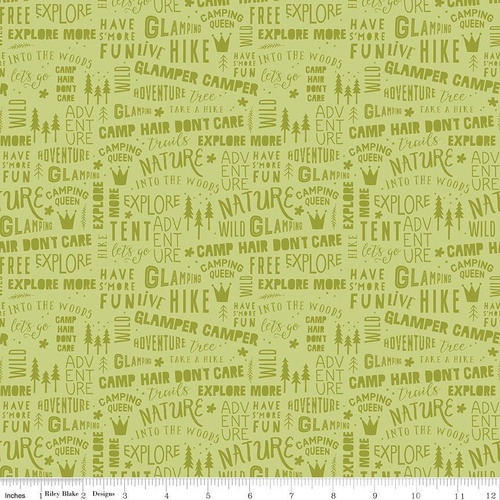 Fabric Remnant-Riley Blake Glamp Camp Word Phrases 51cm