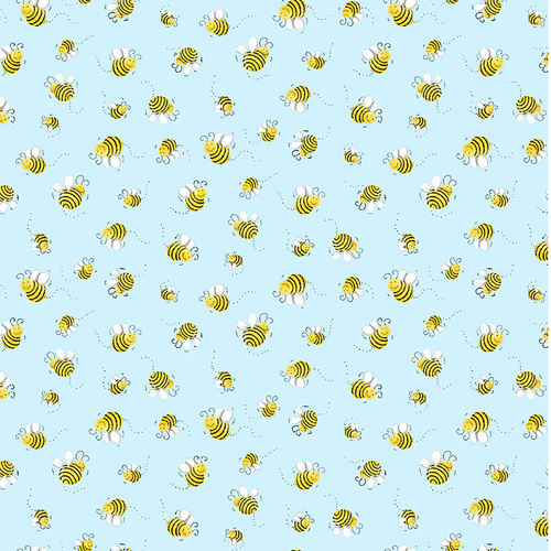 Fabric Remnant-Susybee Basics Buzzing Bees 80cm